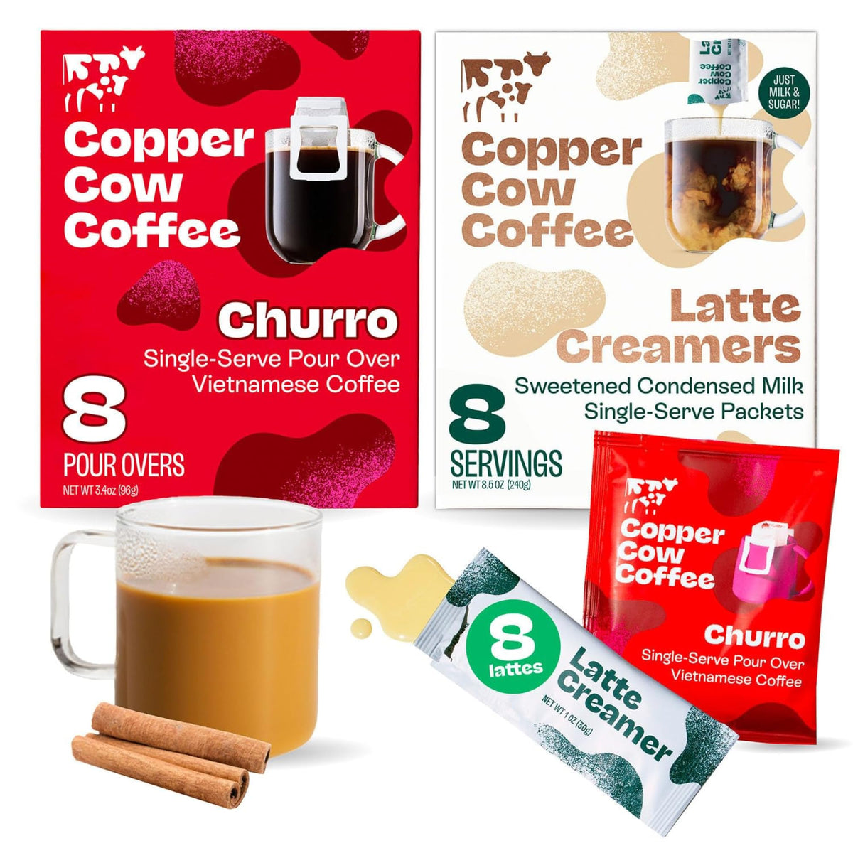 Copper Cow Coffee pour-over Vietnamese pouch brewing on the go.