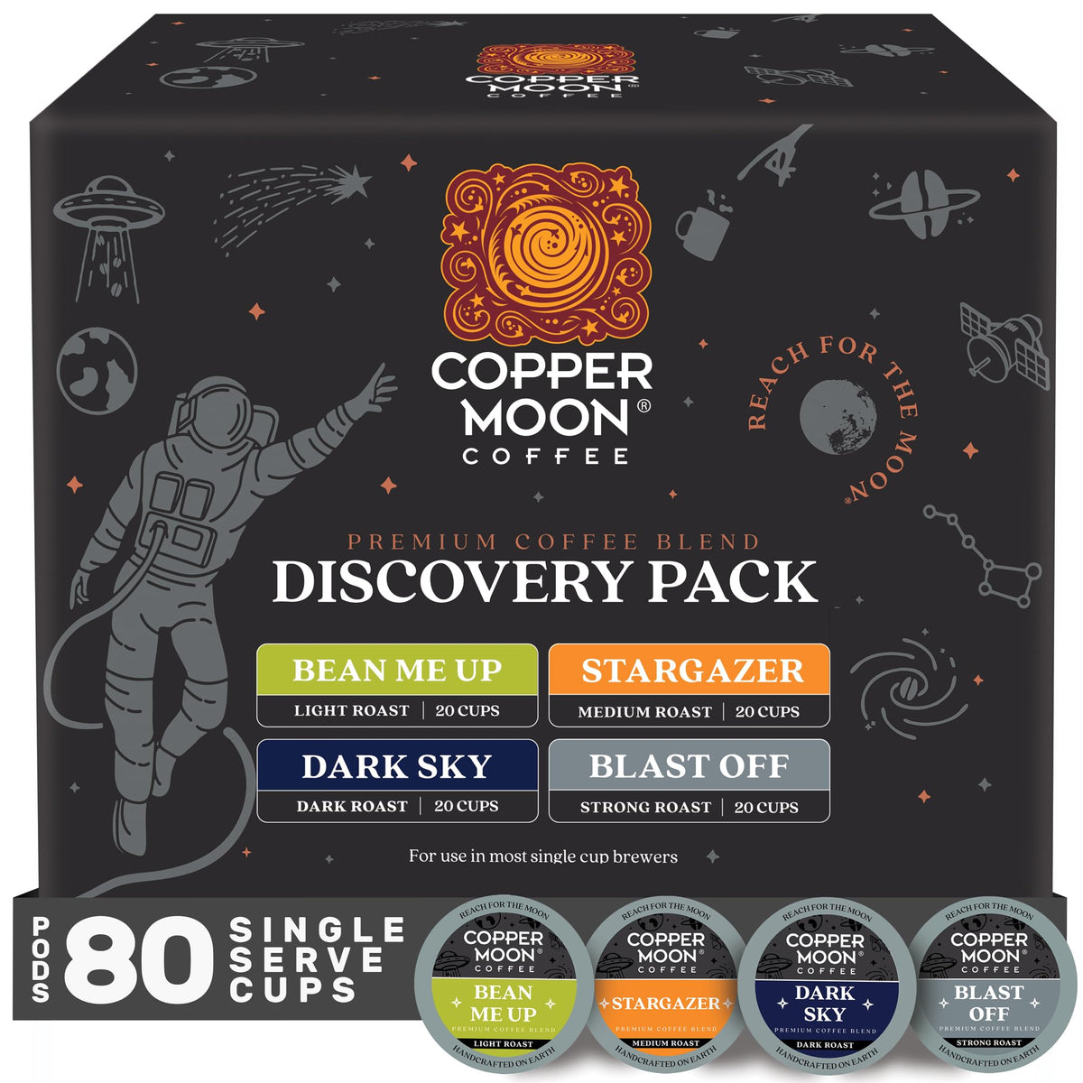 Copper Moon Discovery Pack box showcases tasting variety for exploring different roasts