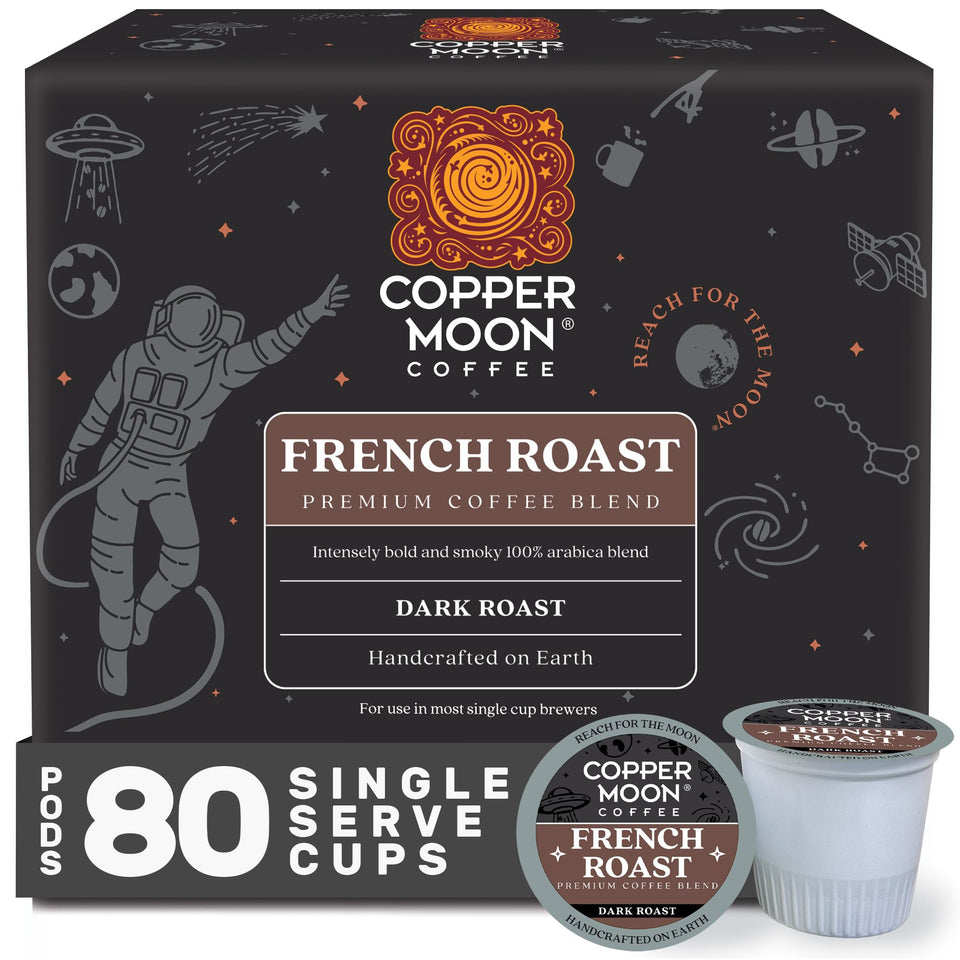 Copper Moon French Roast pods for Keurig brew a bold, rich cup.