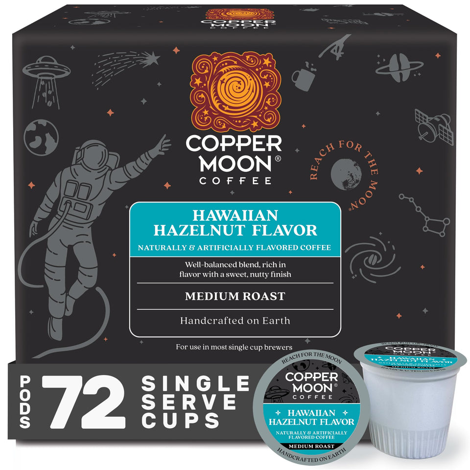 Copper Moon Hawaiian Hazelnut coffee pod ready for Keurig brewing