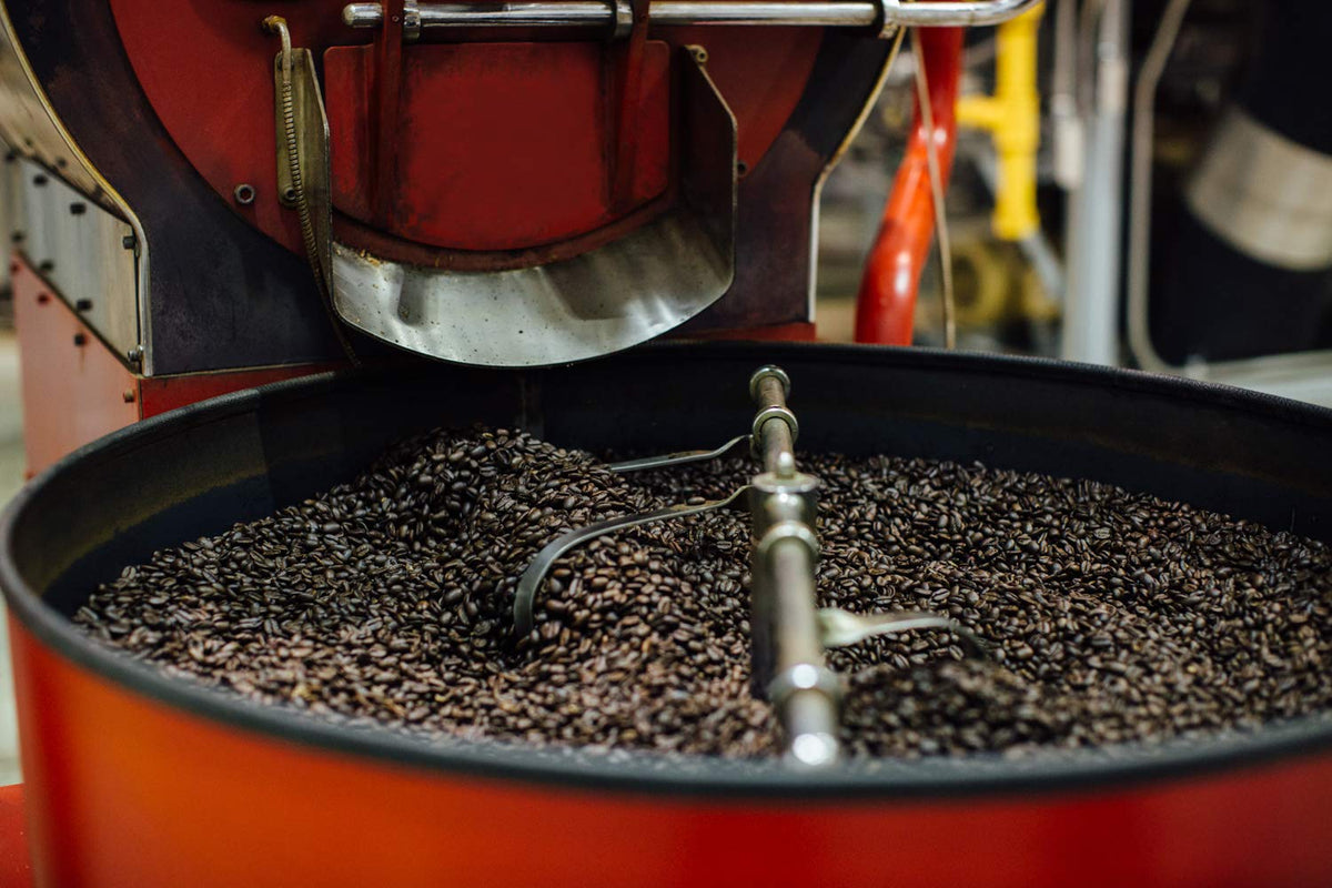Nutty finish note visible in a Copper Moon Antigua blend brew visualization.