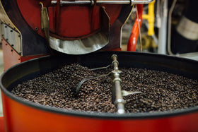 Nutty finish note visible in a Copper Moon Antigua blend brew visualization.