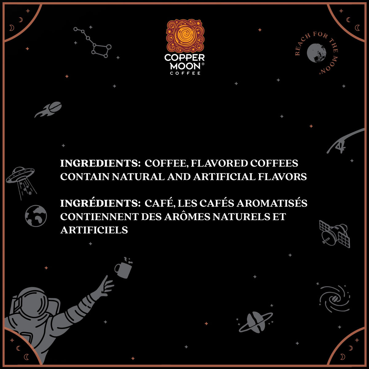 Copper Moon packaging highlights gluten-free and non-GMO attributes