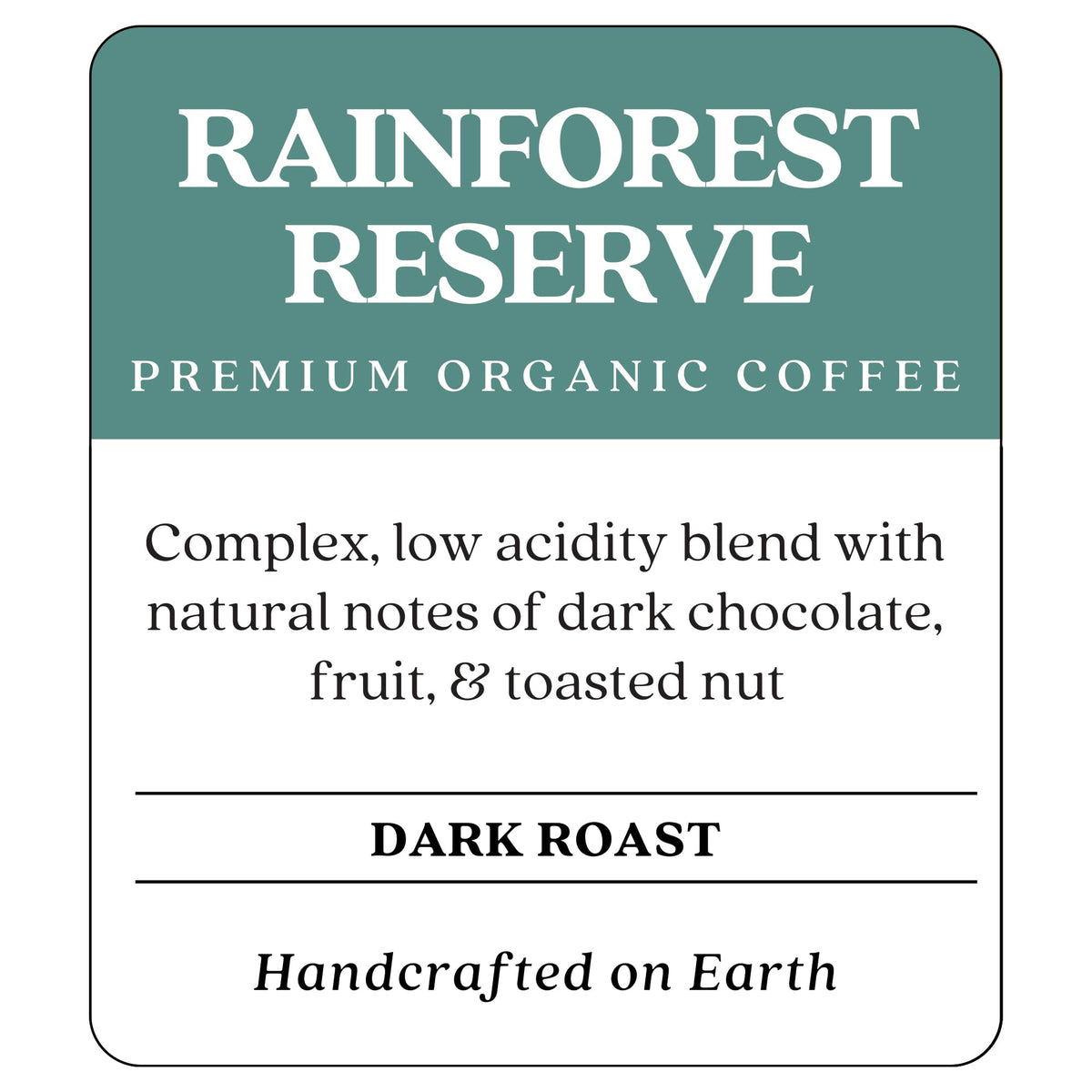 Copper Moon Rainforest Reserve coffee bag showcases organic premium blend