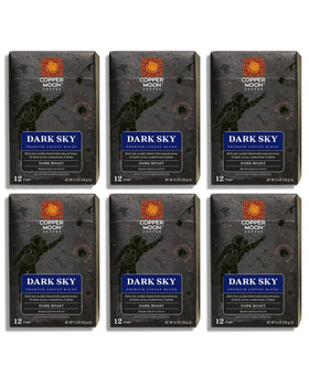 Copper Moon single-serve pod packaging highlighting premium dark roast.