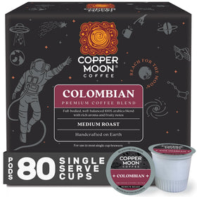 Copper Moon Colombian medium roast K-Cup pods for a balanced, smooth cup.