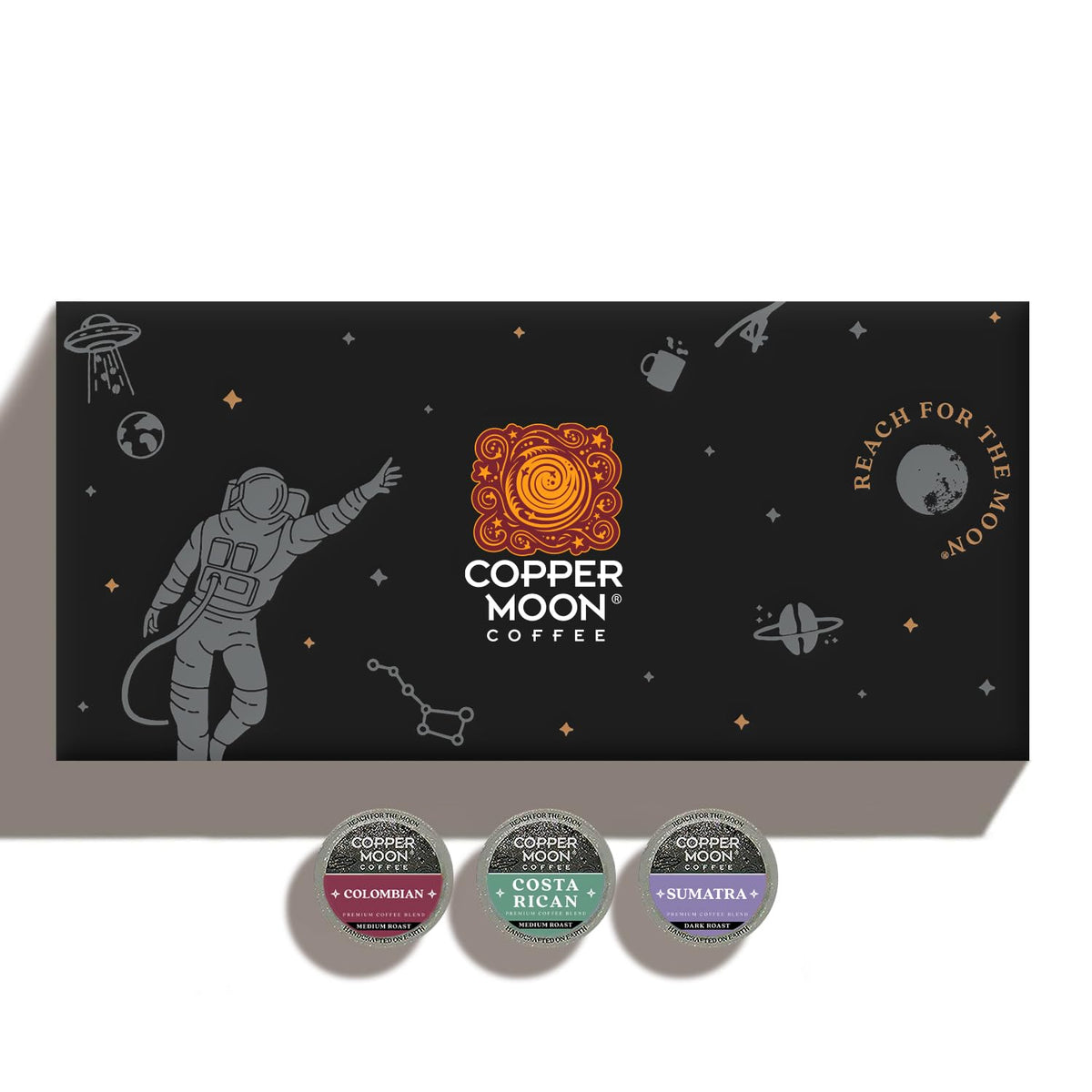 Copper Moon Costa Rican pods with rich aroma for a bright breakfast ritual.