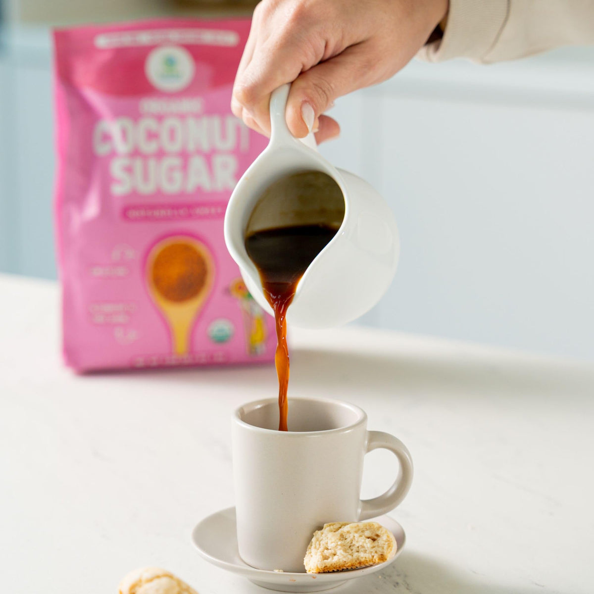 Copra Coconut Sugar on oats for a healthier breakfast.