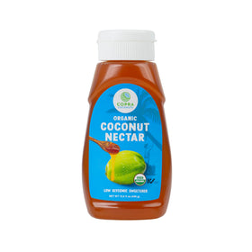 Copra Coconut Nectar bottle shows golden sweetness for everyday cooking.