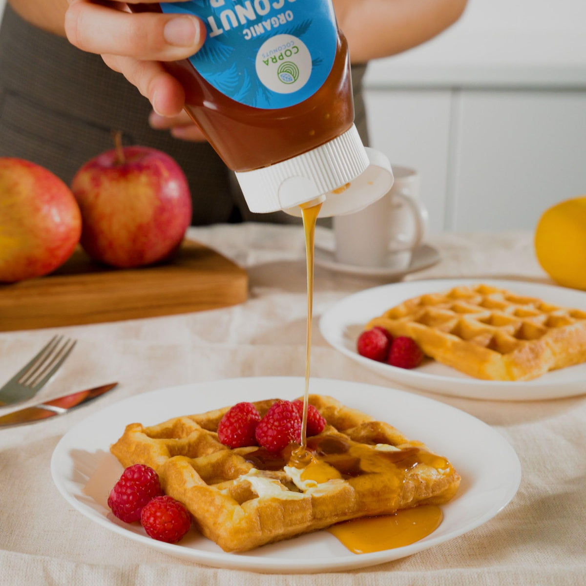 Copra Coconut Nectar pour is drizzle-ready for beverages and desserts.