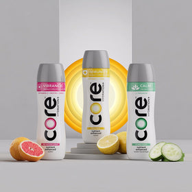 Core Hydration+ Calm bottle cap close-up highlighting convenient cup cap.