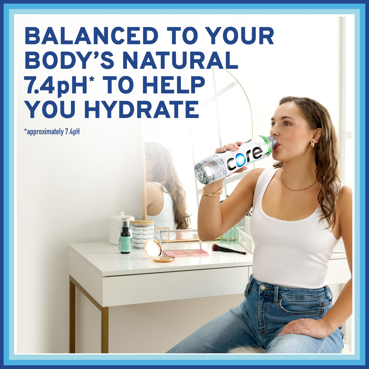 Core Hydration cup cap enables easy sharing during activities.