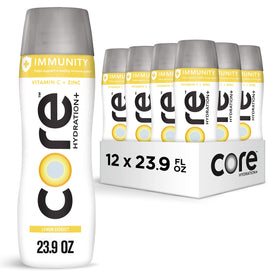 Core Hydration+ Immunity lemon bottle provides refreshing hydration with vitamin C and immune support.