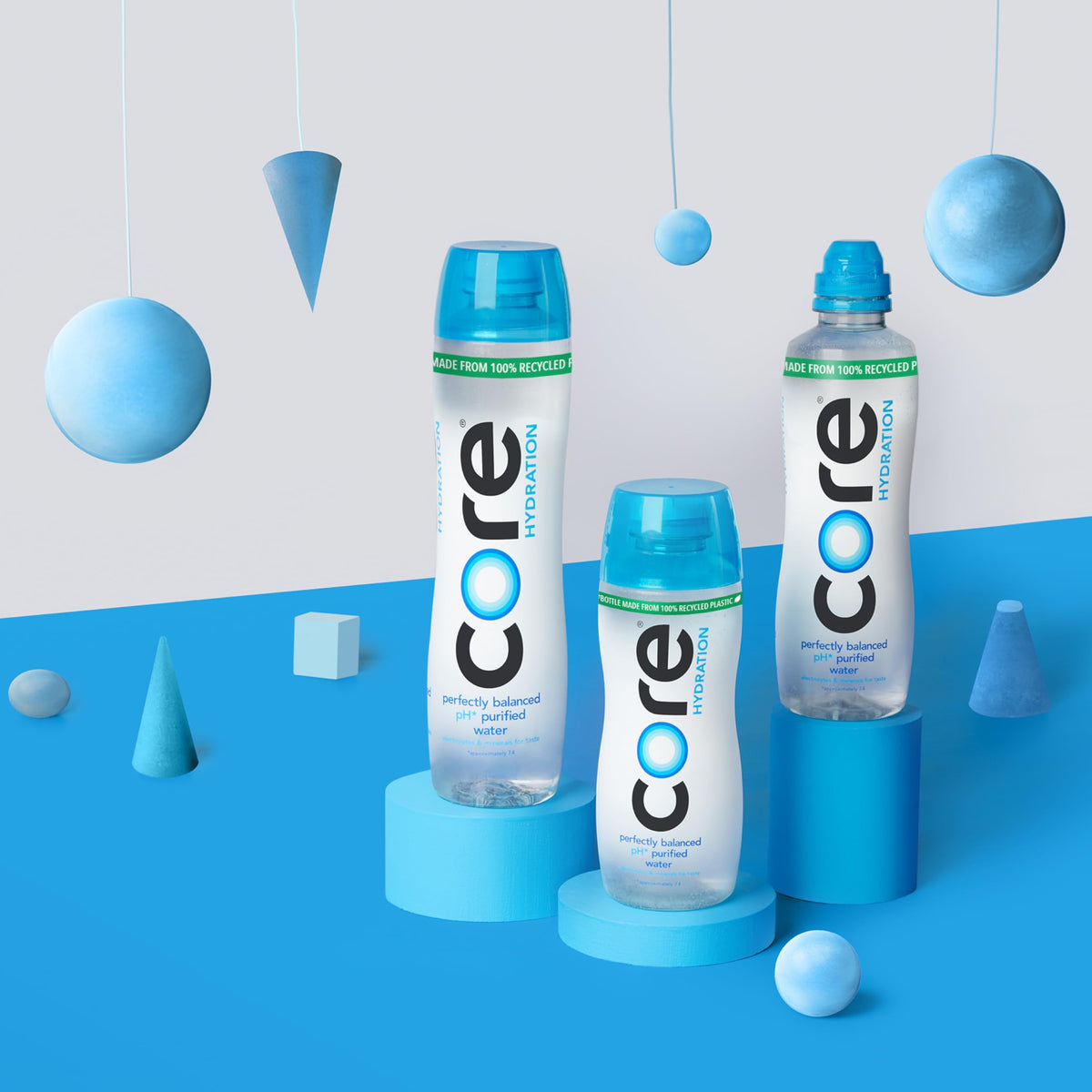 Core Hydration bottle wide mouth for fast refills.