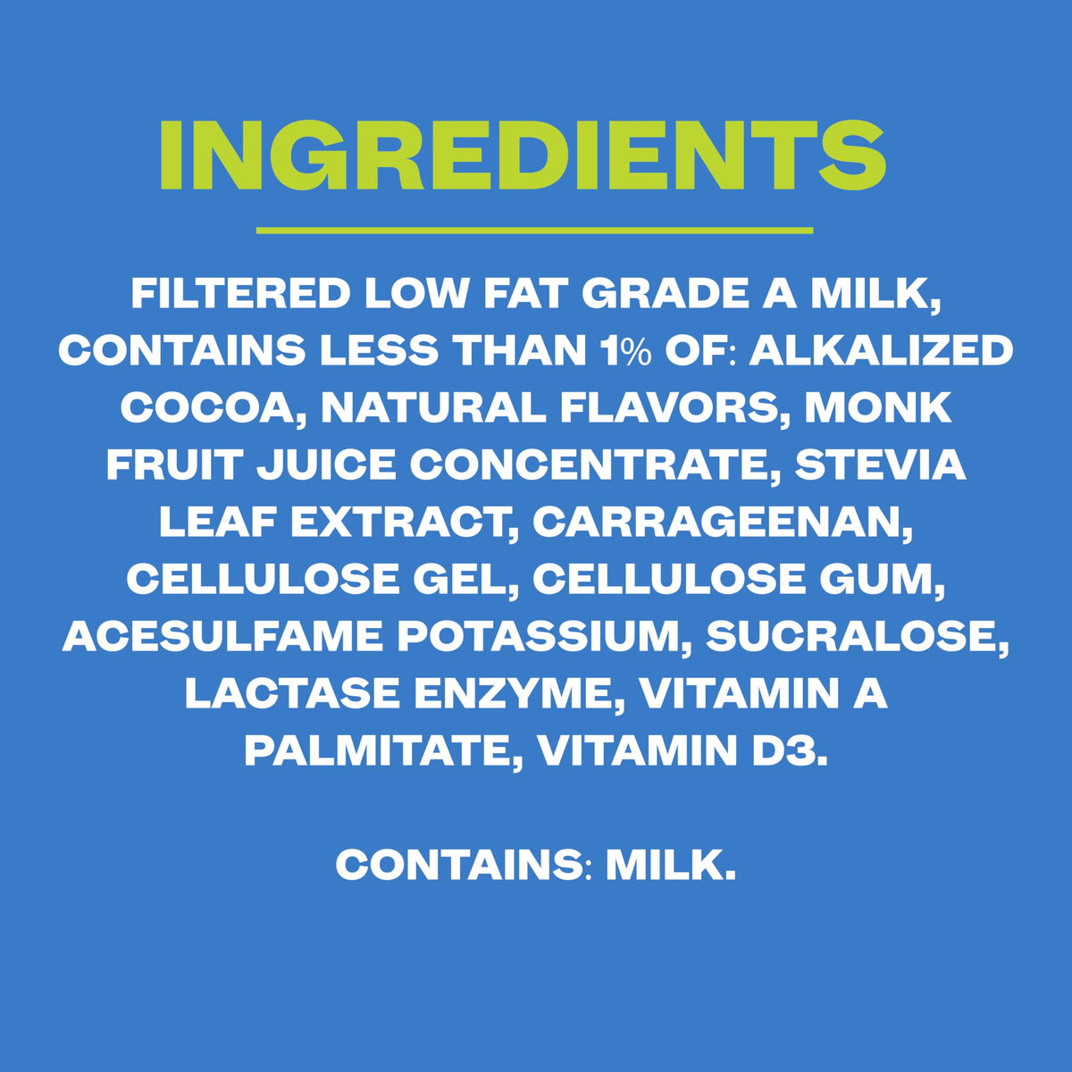 Core Power Chocolate label details gluten-free and low-sodium profile.