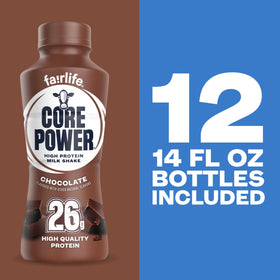 Core Power Chocolate packaging 12-pack shows bulk option for regular use.