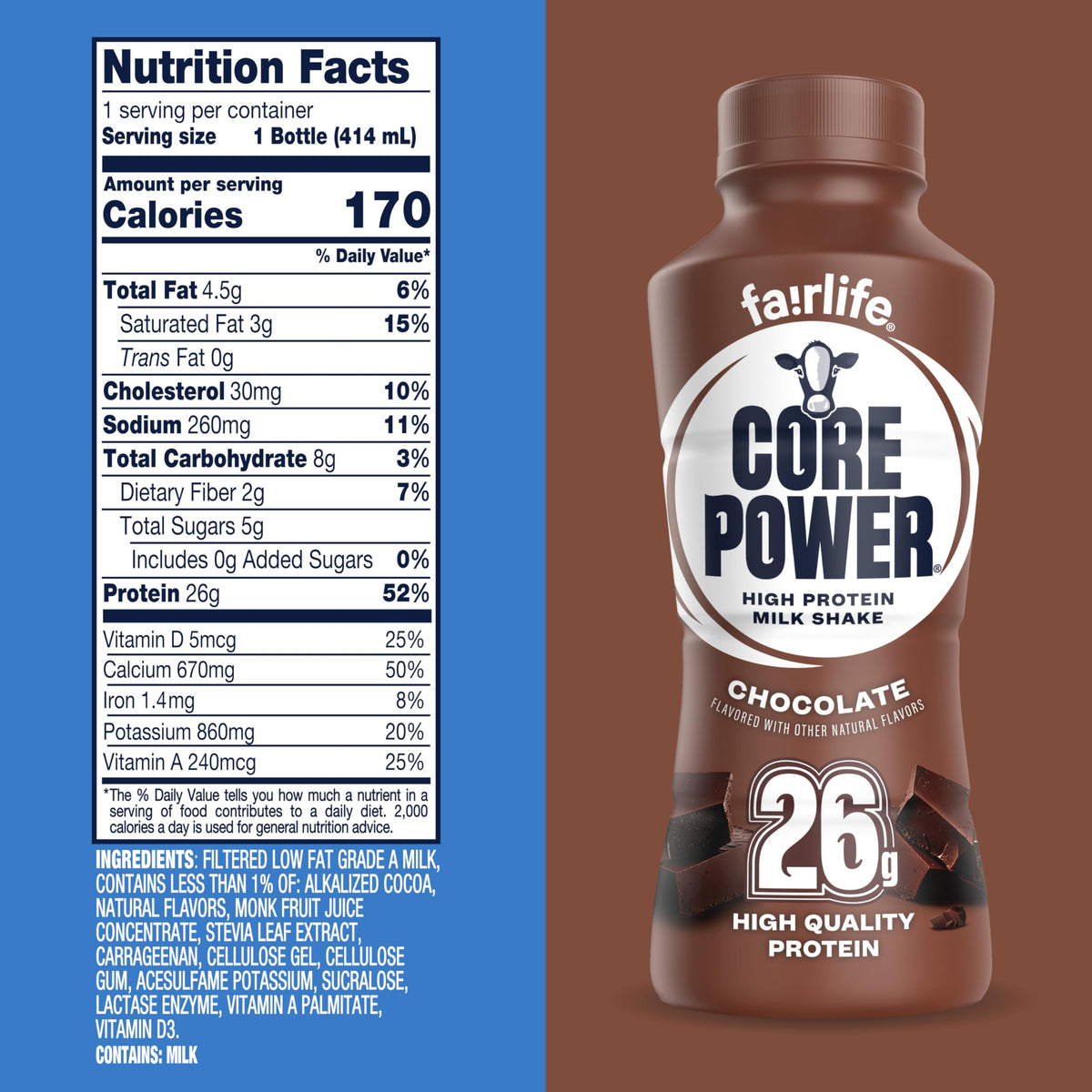 Core Power Chocolate ready-to-drink shake supports convenient daily fueling.