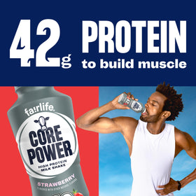 Core Power Elite Strawberry fairlife-ultra-filtered milk ingredient closeup