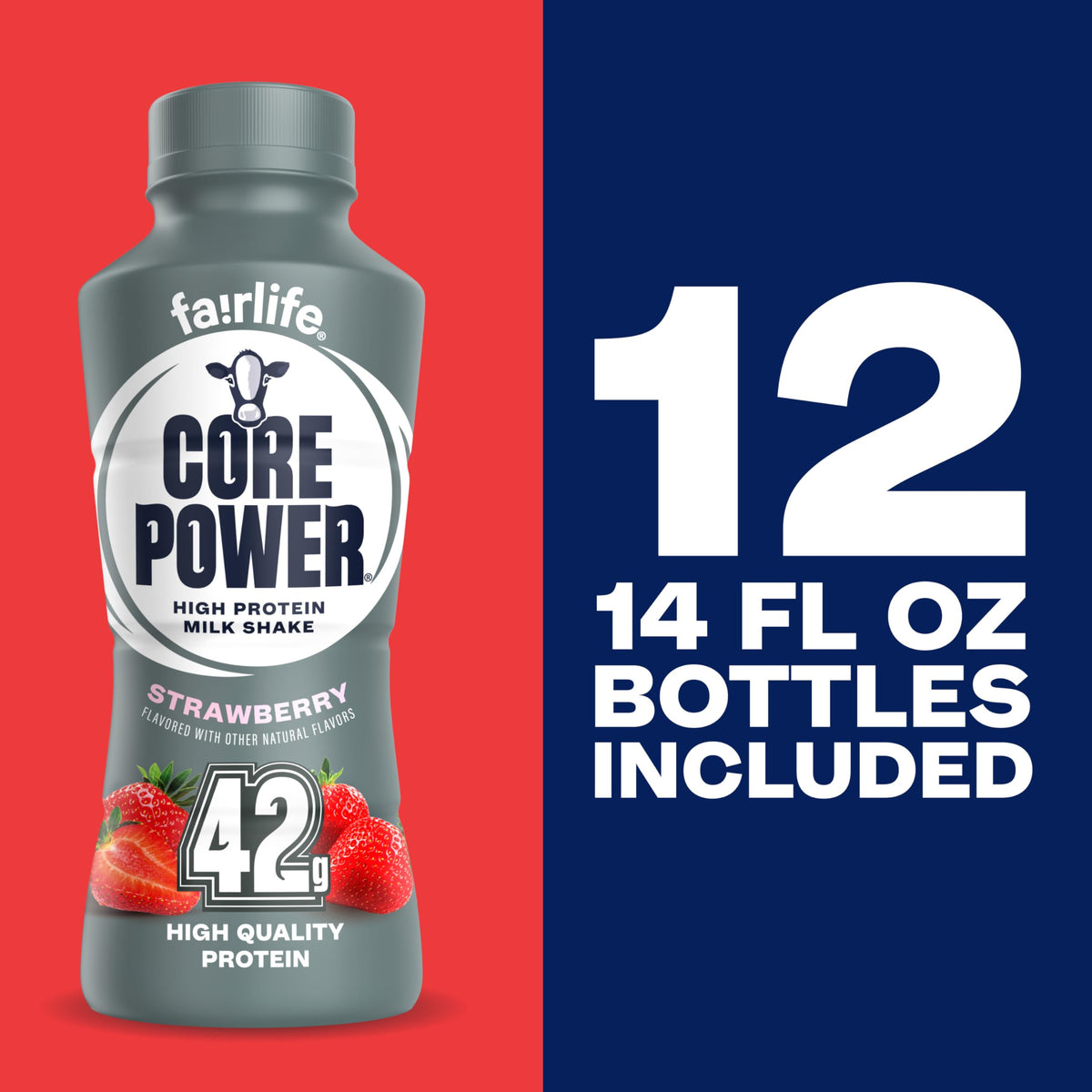 Core Power Elite Strawberry nutrition-panel highlight essential amino acids