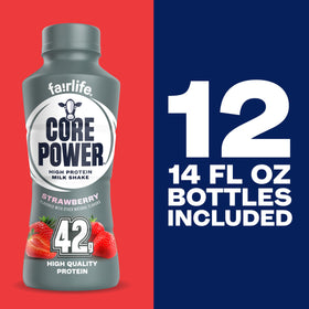 Core Power Elite Strawberry nutrition-panel highlight essential amino acids
