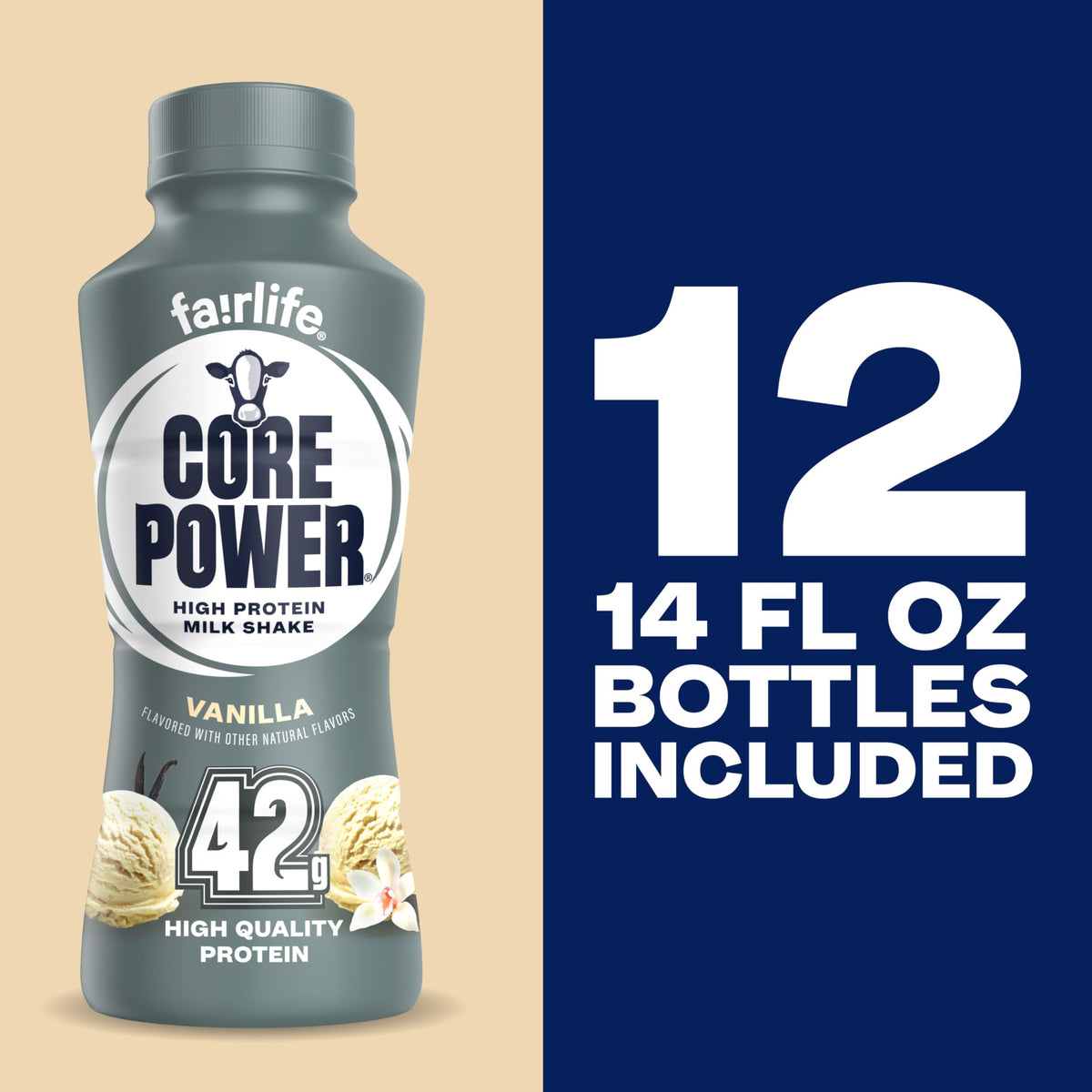 Core Power Elite Vanilla liquid texture hints at creamy mouthfeel after workouts
