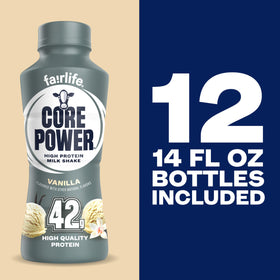 Core Power Elite Vanilla liquid texture hints at creamy mouthfeel after workouts