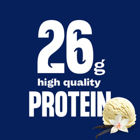 Close-up of Core Power Vanilla label showing 9 essential amino acids