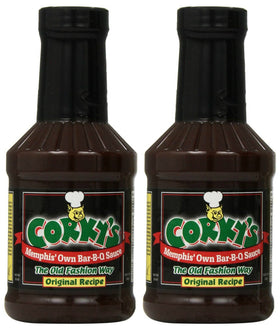 Corky's Memphis Original BBQ sauce bottle front view for grilling inspiration