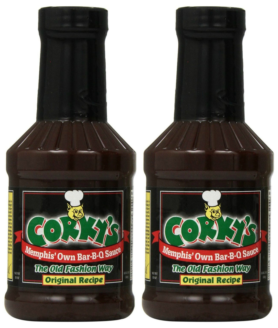 Corky's Memphis Original BBQ sauce bottle front view for grilling inspiration