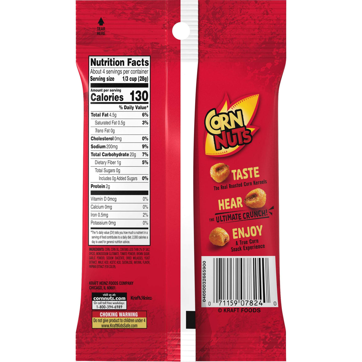 Corn Nuts BBQ flavor 4oz bag with bold smoky crunch