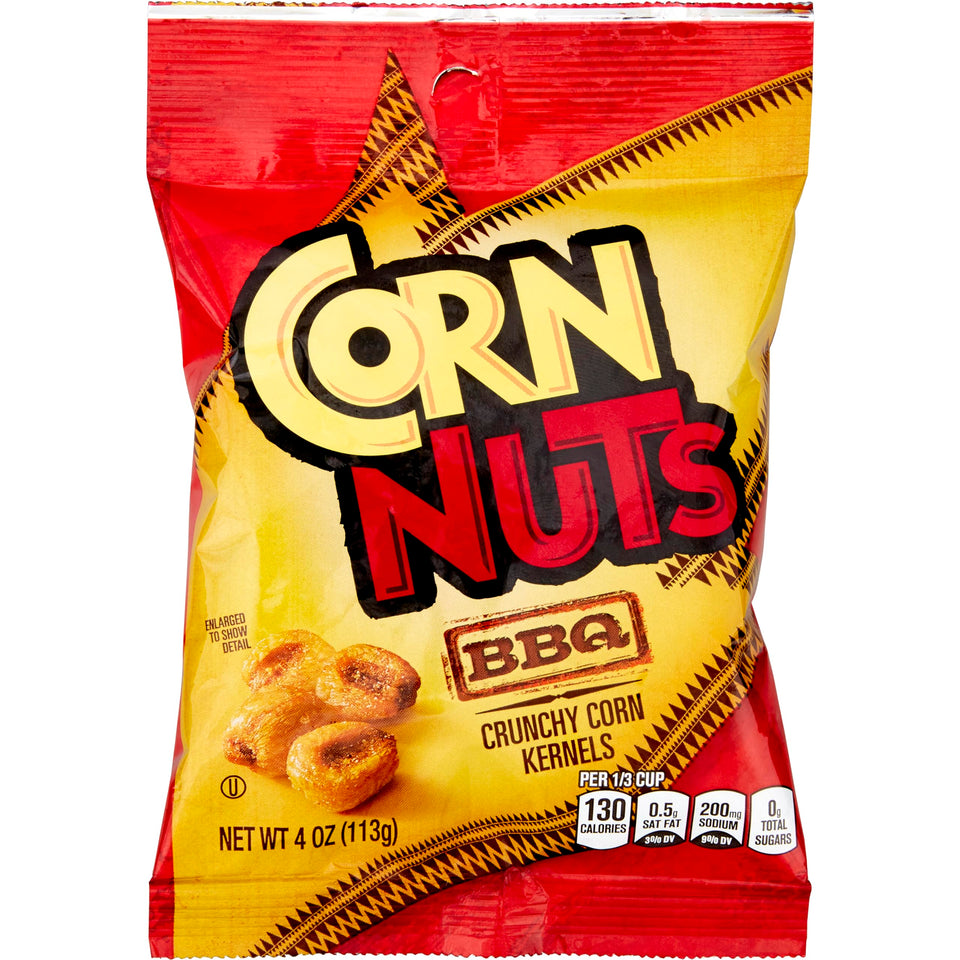 Corn Nuts BBQ flavored 4oz pack showcasing bold crunch for on-the-go snacking
