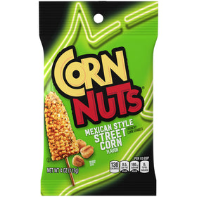 Corn Nuts Mexican Style Street Corn bag close-up showing bold flavor and crunch