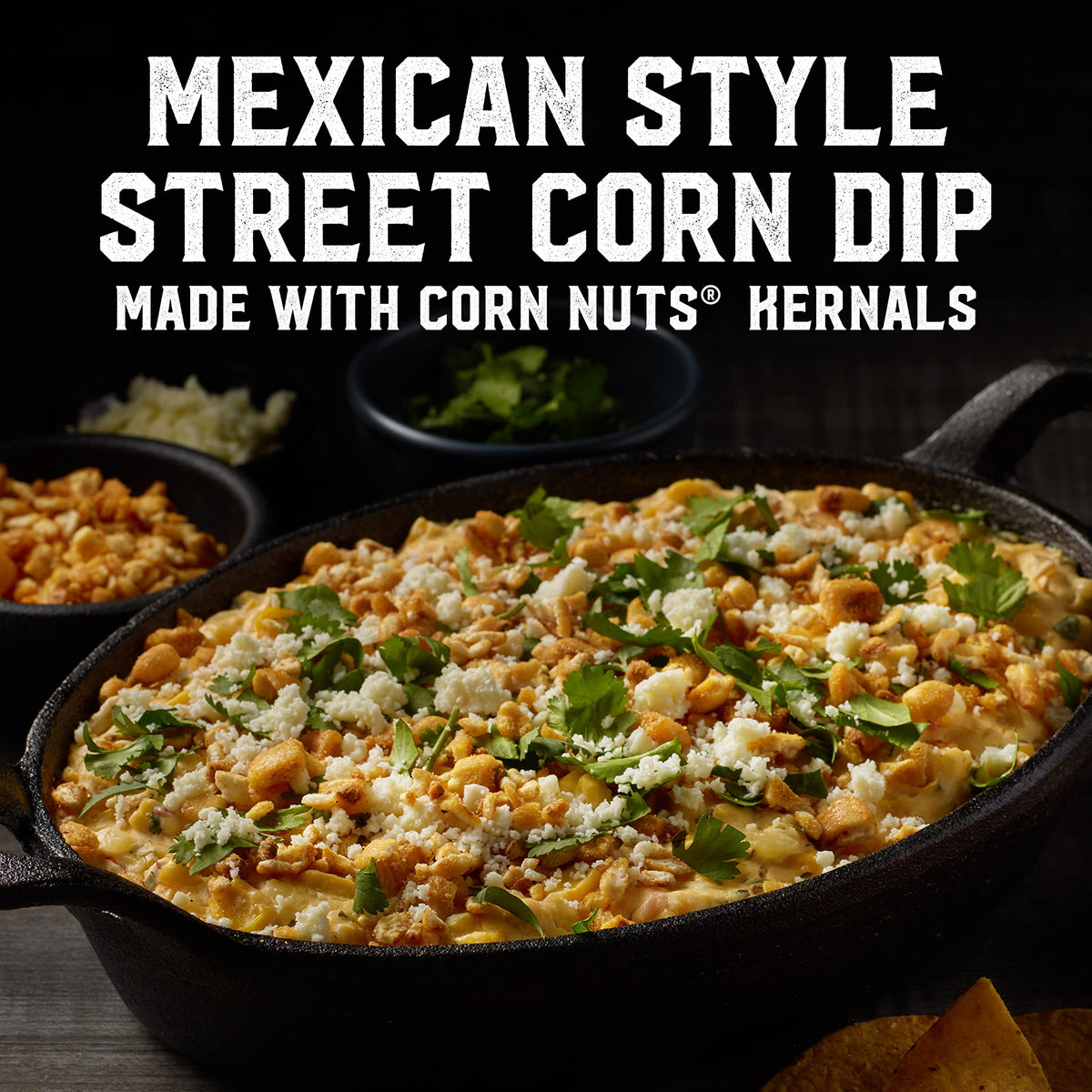 Packaging front of Corn Nuts Mexican Style Street Corn with vibrant seasoning