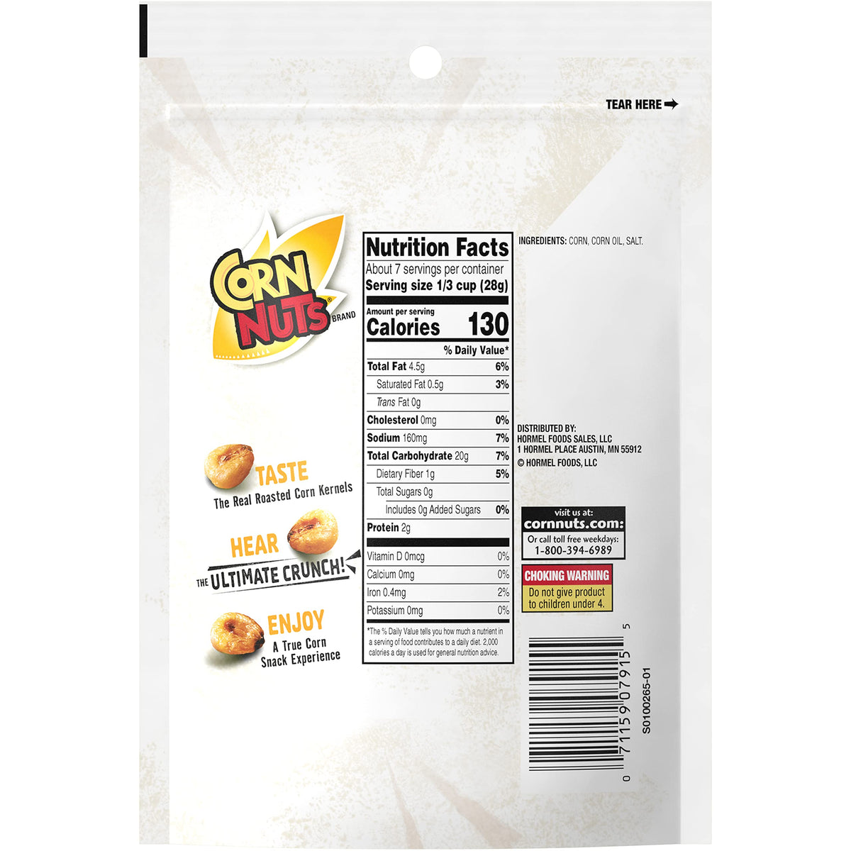 Corn Nuts Original crunchy kernels snack: ideal for movie nights and gaming sessions.