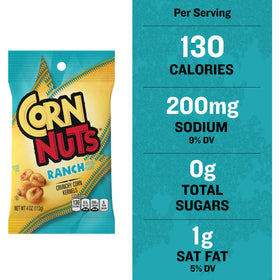 Corn Nuts Ranch bag packaging shot showcasing value pack for movie night.