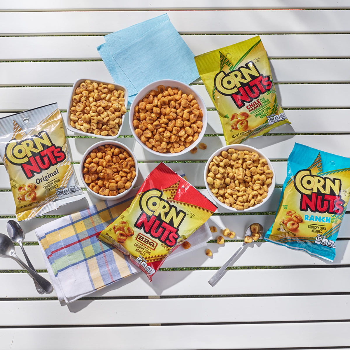 Corn Nuts Ranch snack pairing with drinks idea for on-the-go enjoyment.