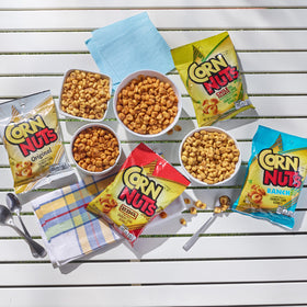 Corn Nuts Ranch snack pairing with drinks idea for on-the-go enjoyment.