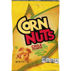 Corn Nuts Spicy Chile Lime bag front highlights bold on-the-go flavor.