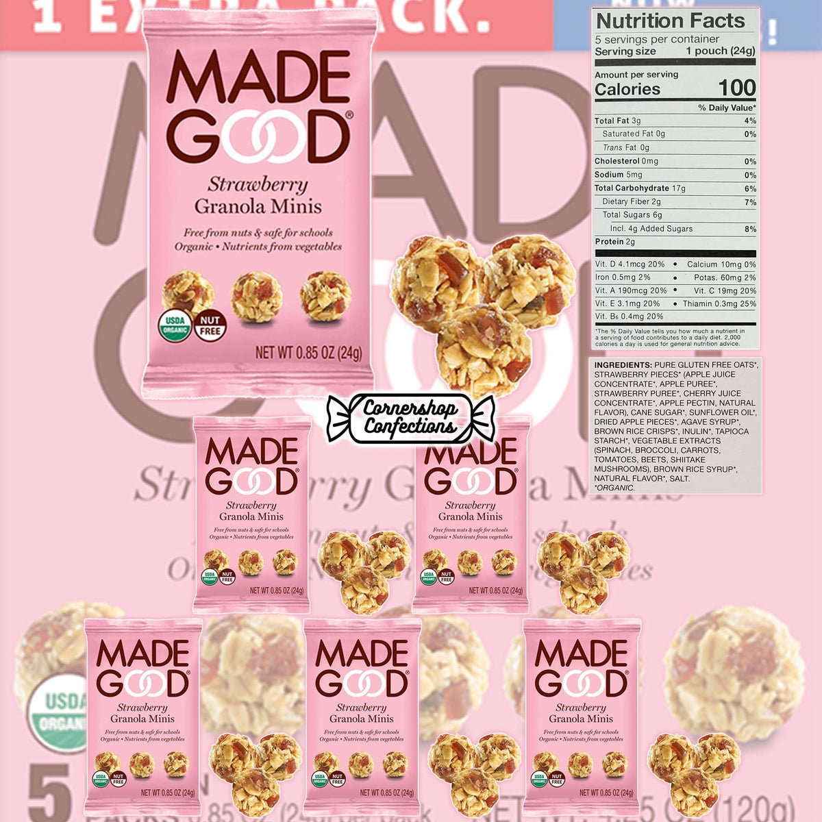Cornershop Confections MadeGood Granola Minis Chocolate Chip pack for quick breakfasts