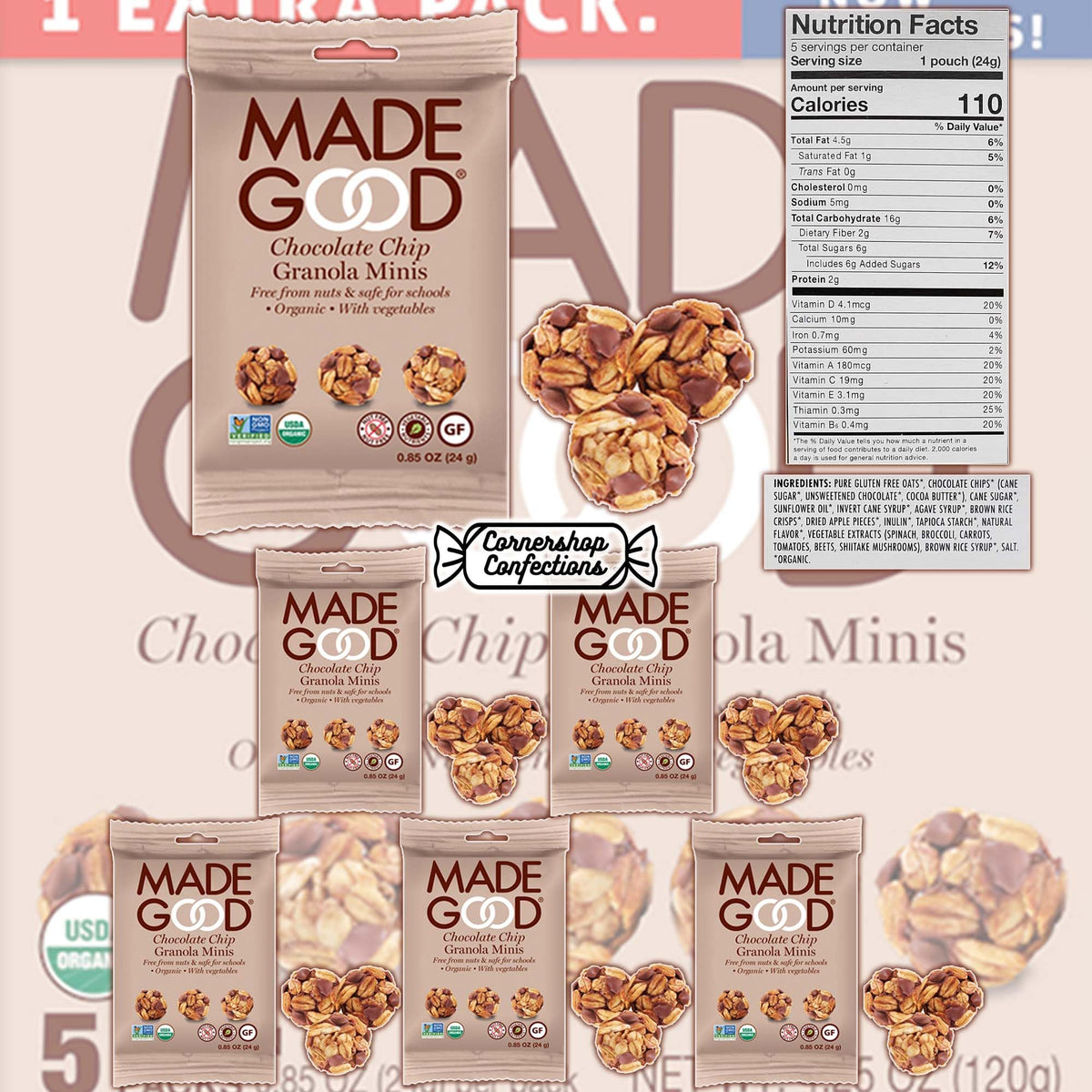 Cornershop Confections MadeGood Granola Minis multi-pack for family sharing