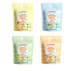 Corniche Sugar Free Turmeric Ginger Candy Lemon wrap, refreshing and sugar-free.