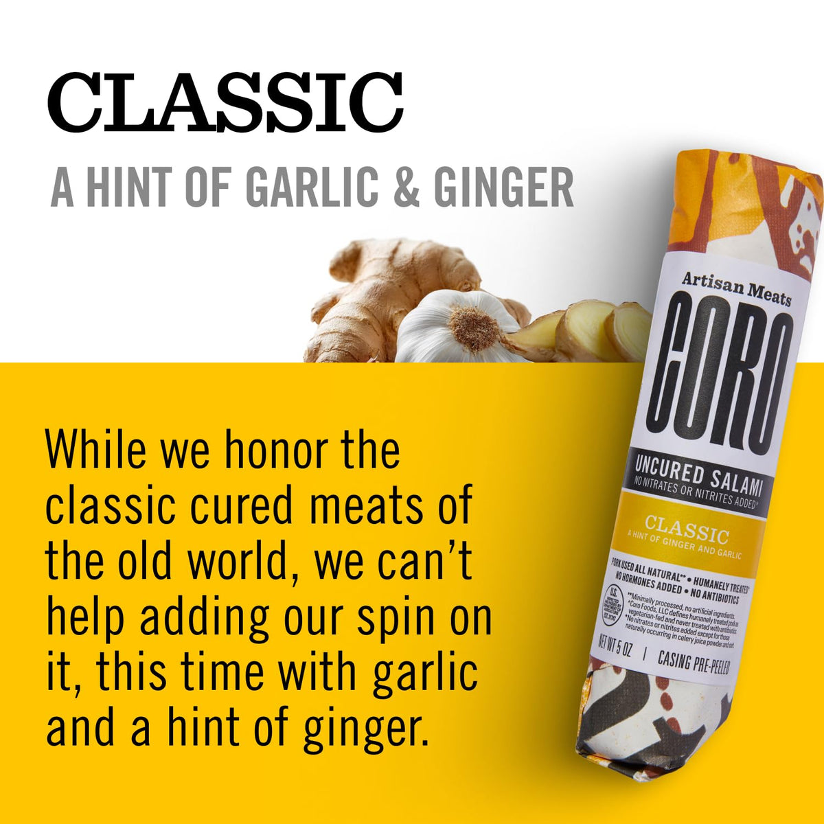Coro salami stick ready-to-eat for easy picnics and lunches.