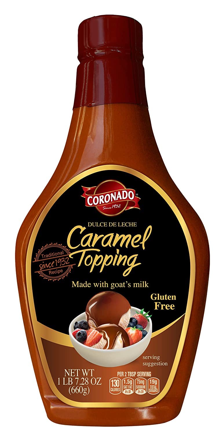 CORONADO Cajeta Quemada squeeze bottle highlighting smooth caramel topping for drizzling desserts