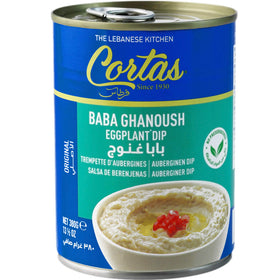 Cortas Baba Ghanoush eggplant dip appetizer plate highlighting Lebanese flavor.