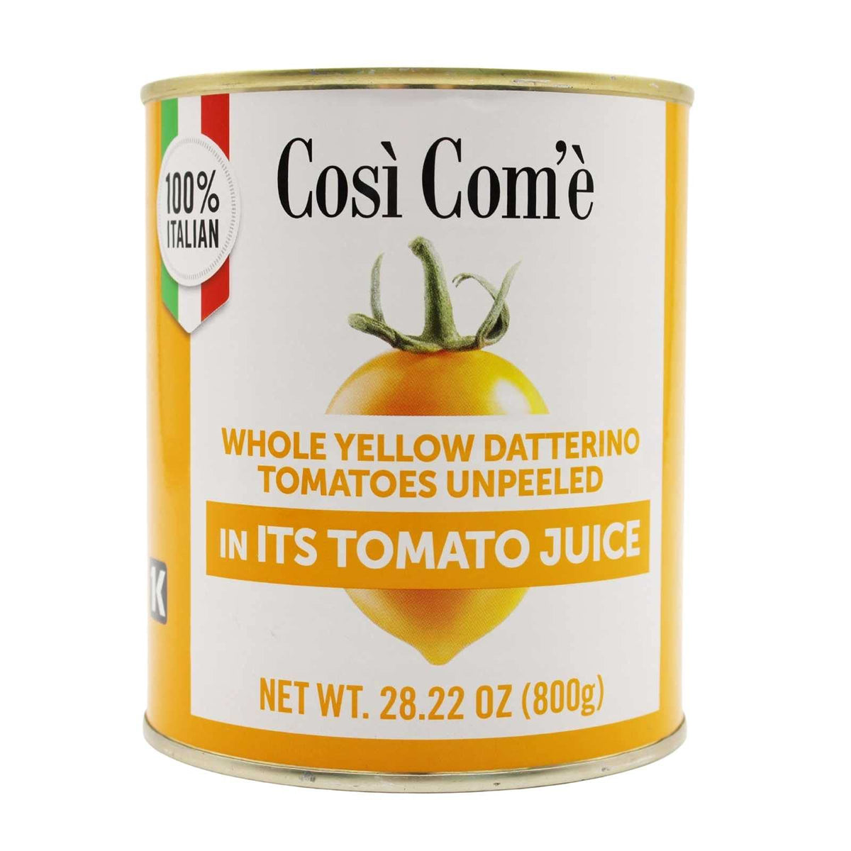 Cosi Come yellow Datterino puree in a glass jar for vibrant sauces