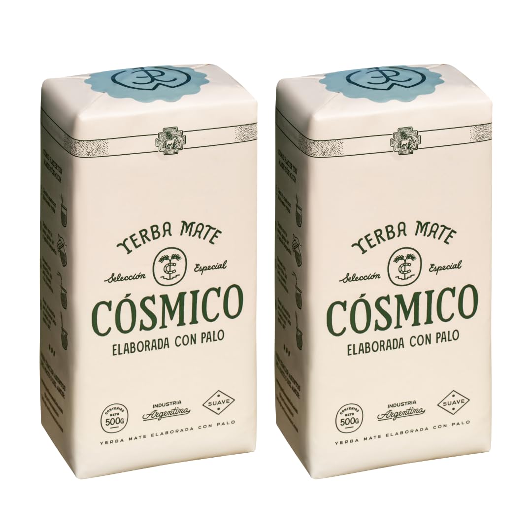 Cósmico Yerba Mate loose-leaf 1kg pack ready for a ceremonial brew.