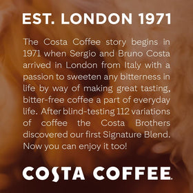 Costa Signature Dark Roast drip/pour-over setup showcases clean flavor extraction at home.