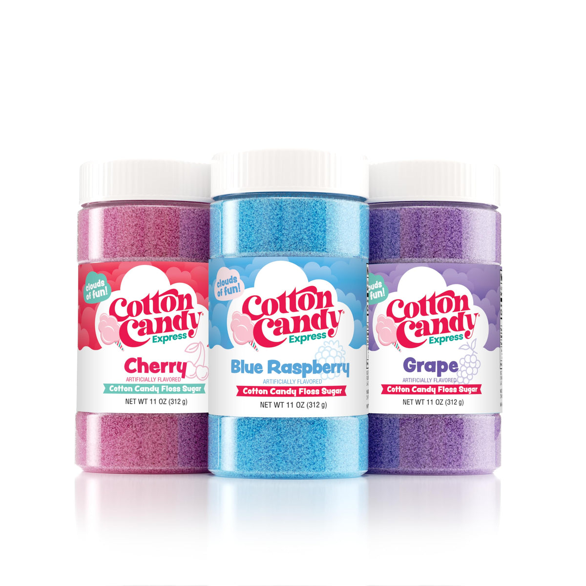 Cotton Candy Express cherry floss sugar jar for carnival-style treats at home
