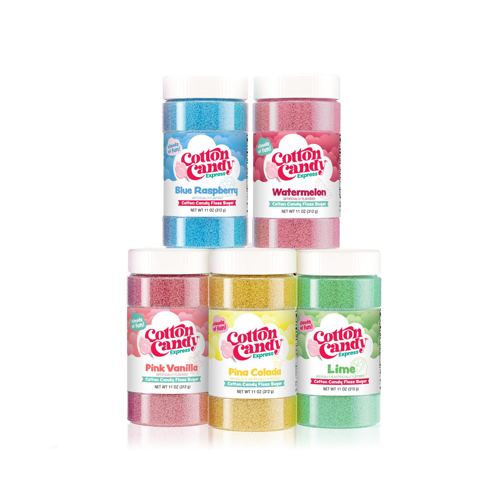 Cotton Candy Express Lime floss sugar jar ideal for carnival party snacks