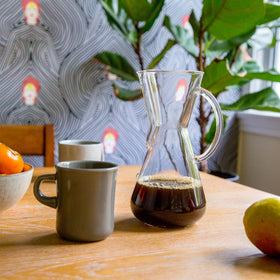 Counter Culture Coffee Fast Forward mug with aroma steam during brewing.